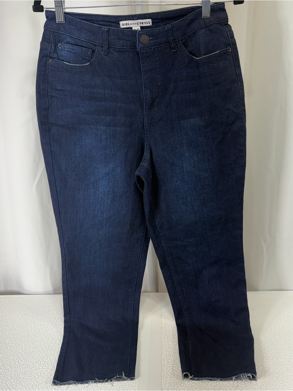 Girl With Curves Dark Indigo Cropped Slim Ankle Jeans 1781